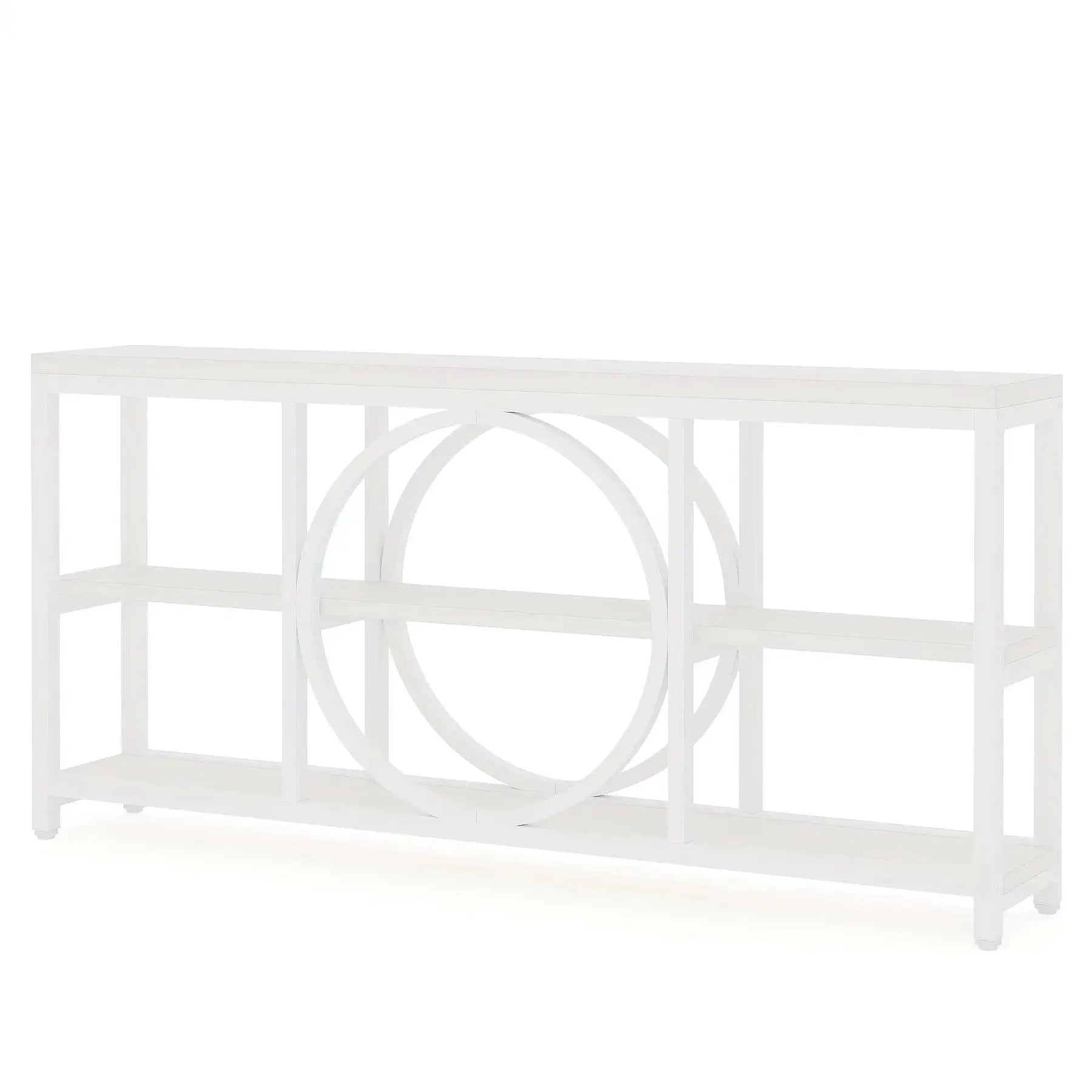 Wood Sofa Console Table with 3 Tier Storage, 70.9 inch, Black by House Of Avana