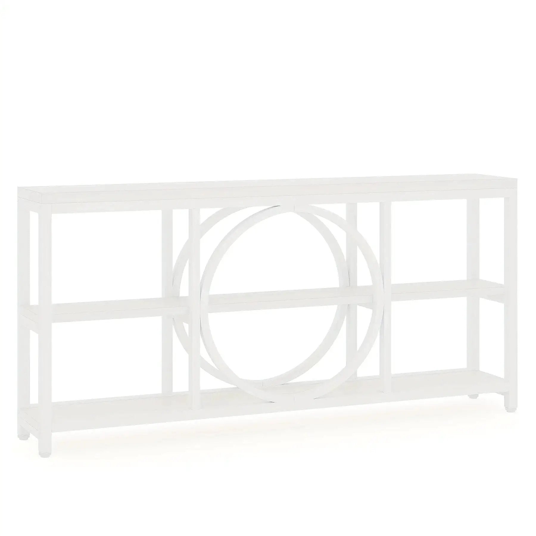 Wood Sofa Console Table with 3 Tier Storage, 70.9 inch, Black by House Of Avana