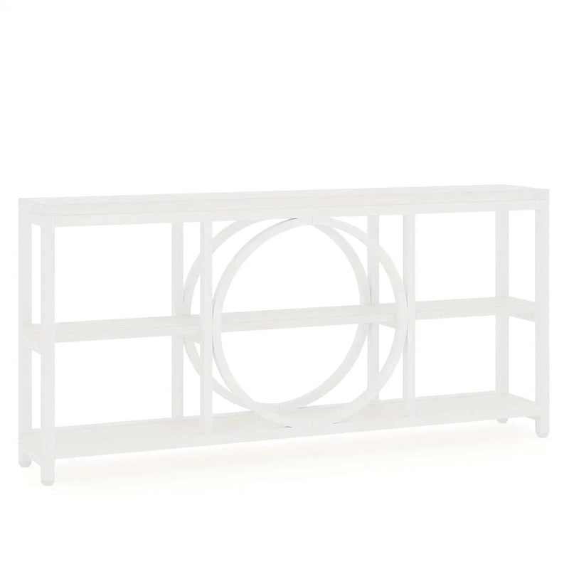 Wood Sofa Console Table with 3 Tier Storage, 70.9 inch, Black by House Of Avana