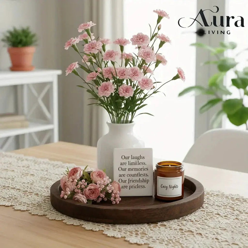 Wood Tray - Rustic Wooden Round by House Of Avana