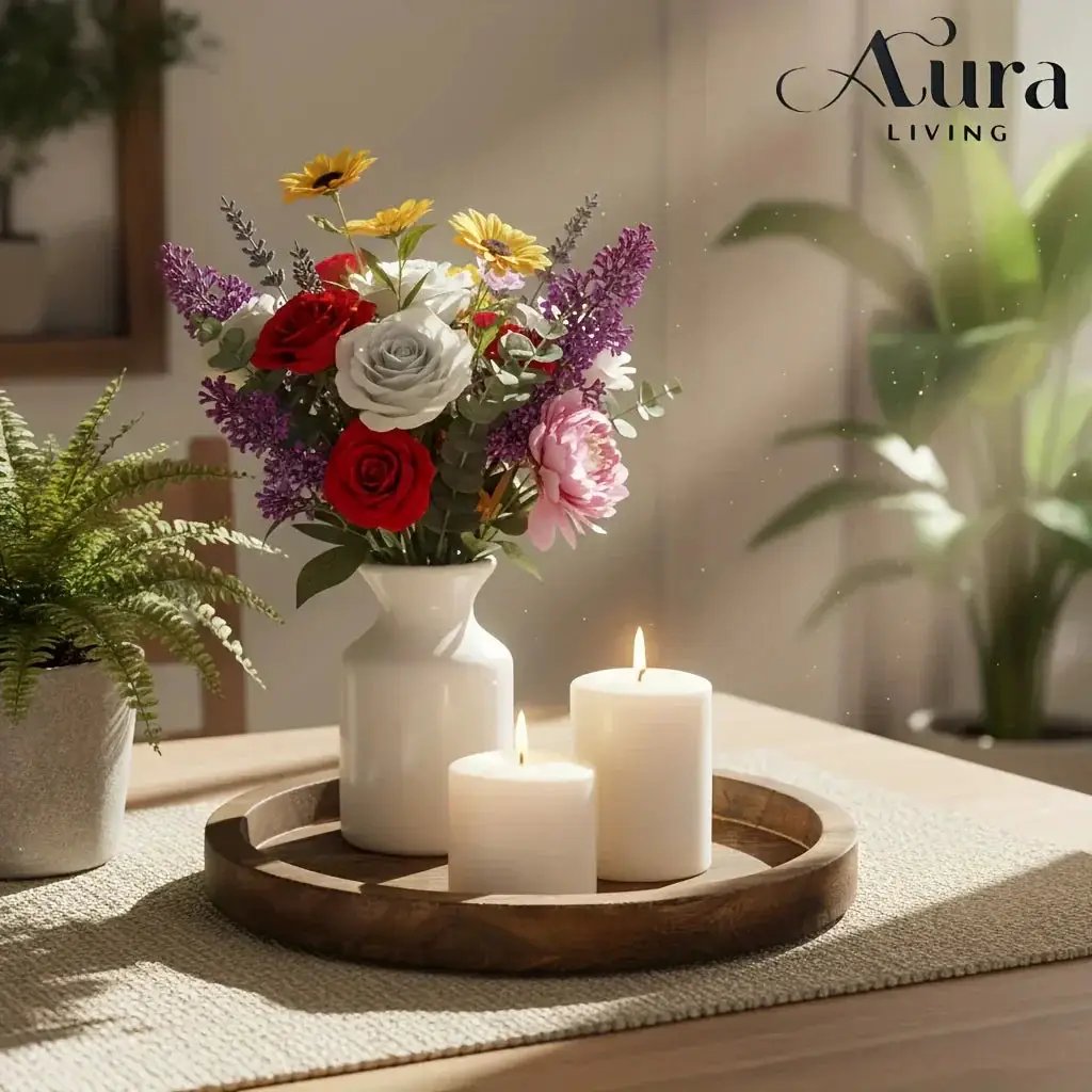 Wood Tray - Rustic Wooden Round by House Of Avana