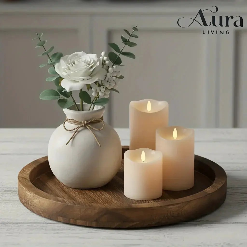 Wood Tray - Rustic Wooden Round by House Of Avana