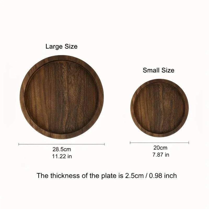 Wood Tray - Rustic Wooden Round by House Of Avana