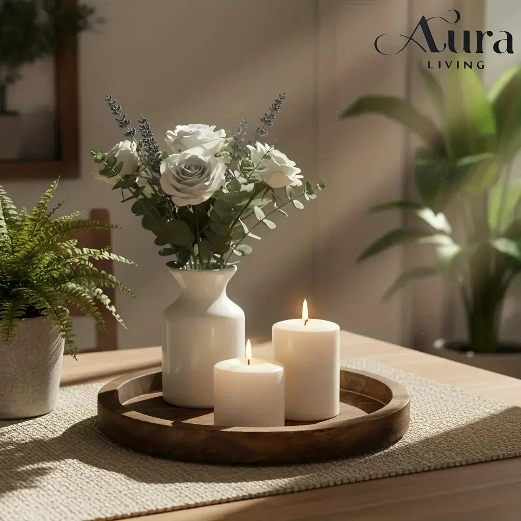 Wood Tray - Rustic Wooden Round by House Of Avana