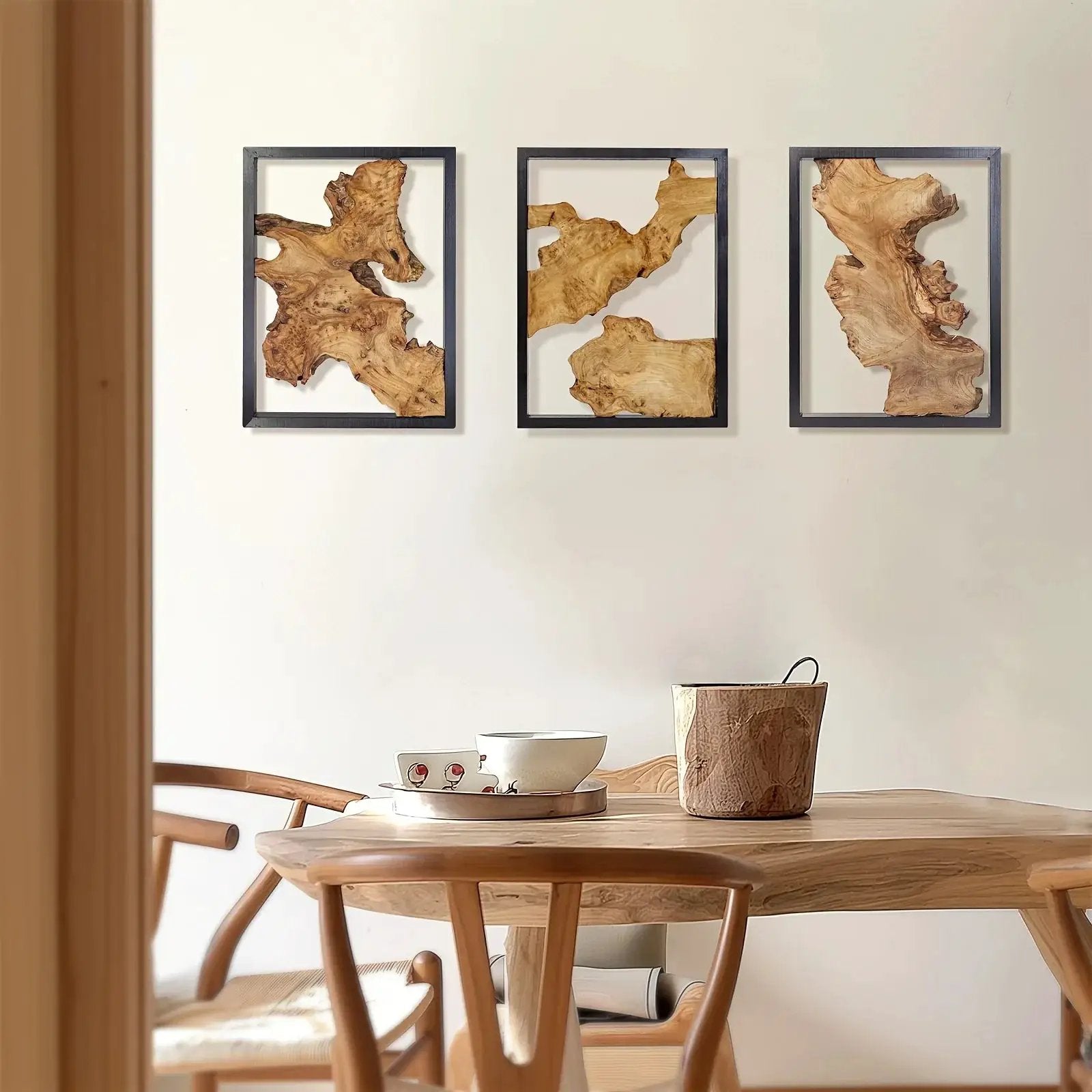 Wood Wall Decor, Handmade Natural Wood Panels with Unique Hanging Style by House Of Avana