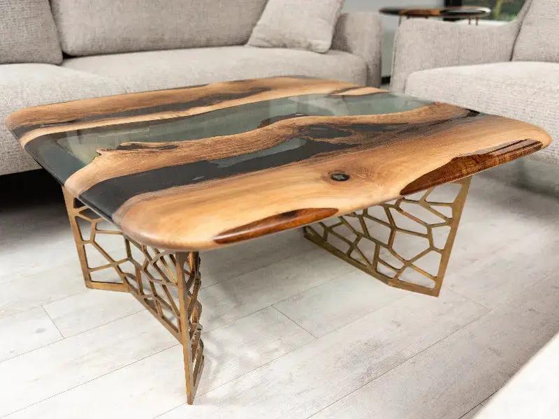 Custom Resin River Walnut Coffee Table | Voronoi Collection, photo 5 of 9