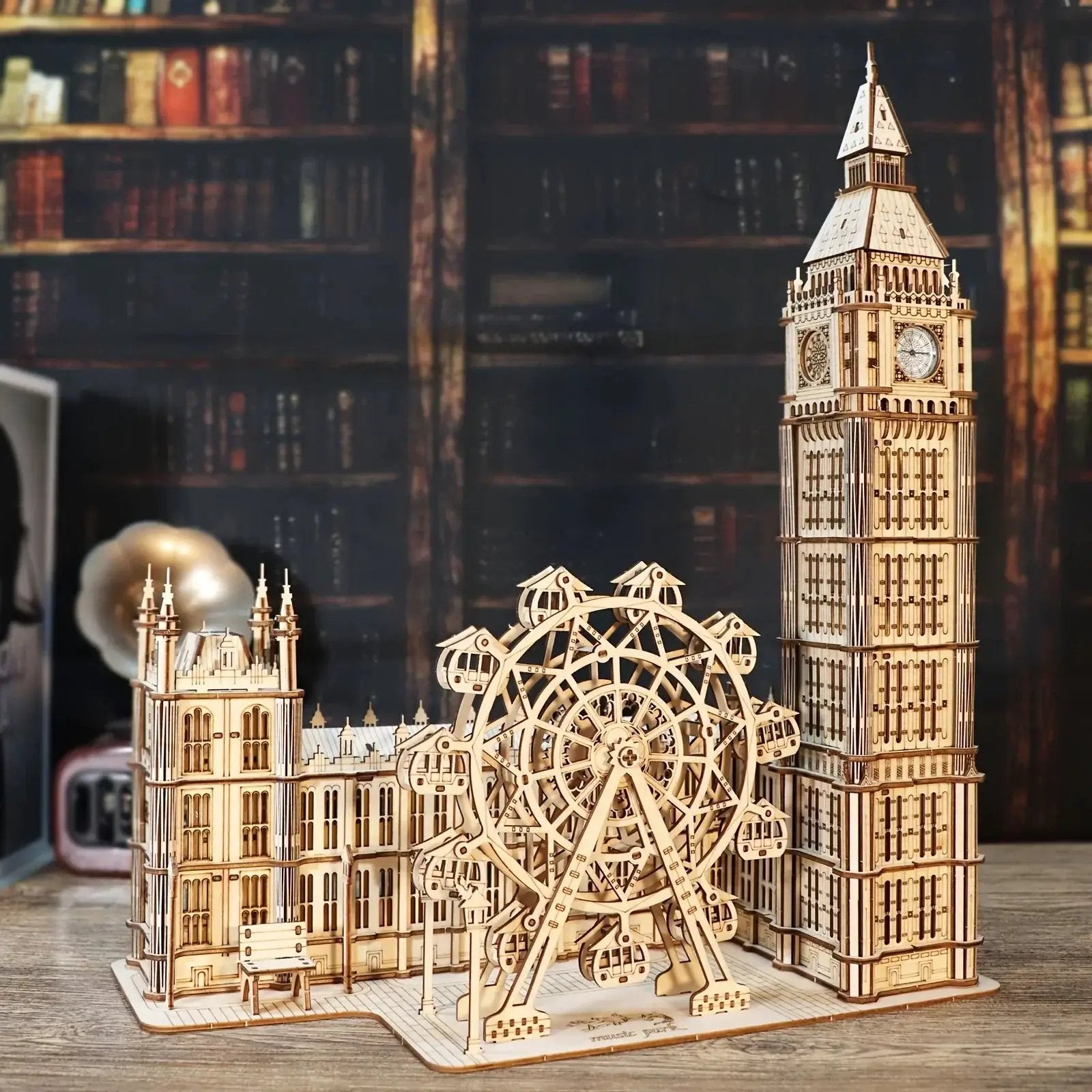 Wooden 3D Puzzle Model Kit of Big Ben with Interlocking Pieces by House Of Avana