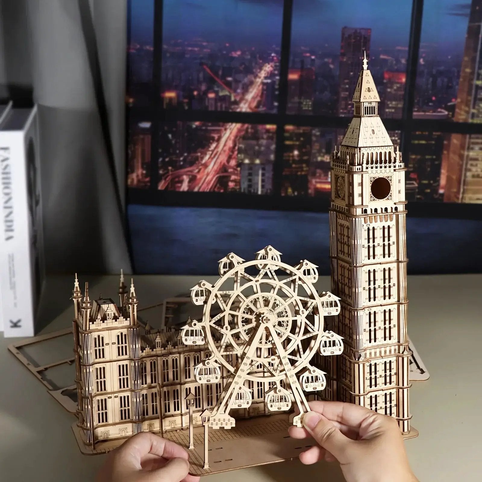 Wooden 3D Puzzle Model Kit of Big Ben with Interlocking Pieces by House Of Avana