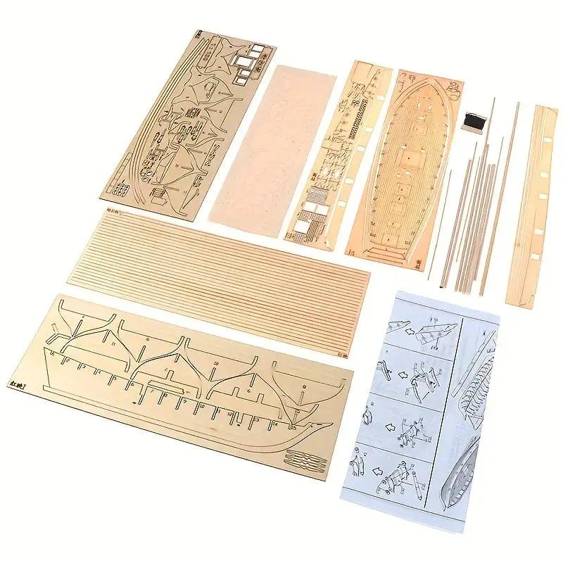 Wooden Boat Assembly Kit Classical Western Design Model by House Of Avana