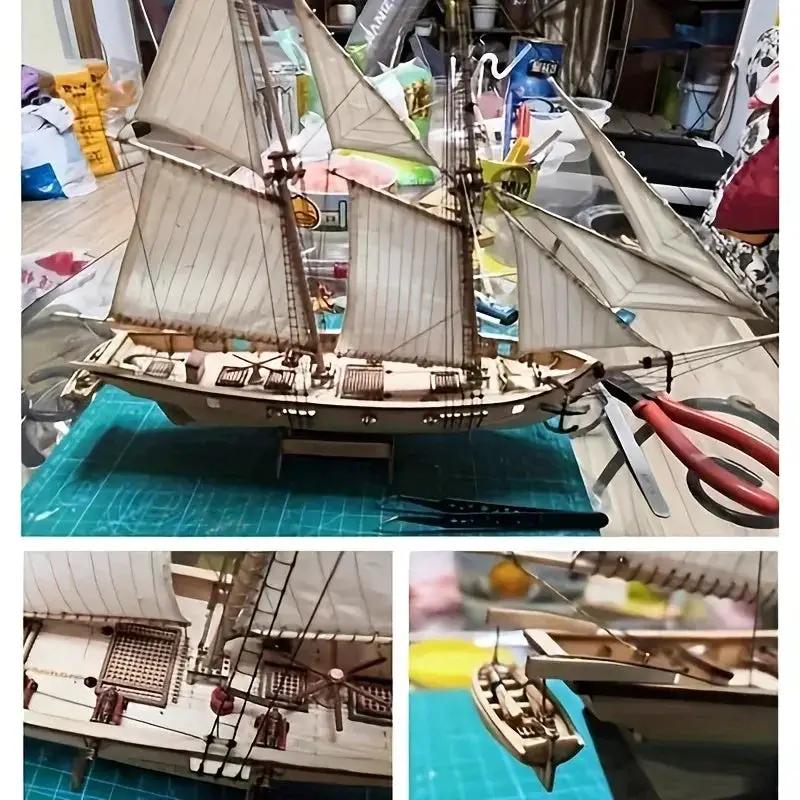 Wooden Boat Assembly Kit Classical Western Design Model by House Of Avana
