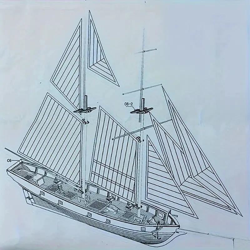 Wooden Boat Assembly Kit Classical Western Design Model by House Of Avana