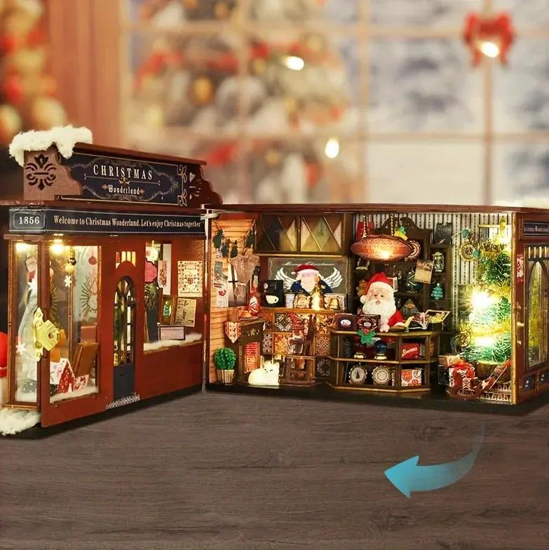 Wooden Christmas House Mini Model Kit Handcrafted by House Of Avana
