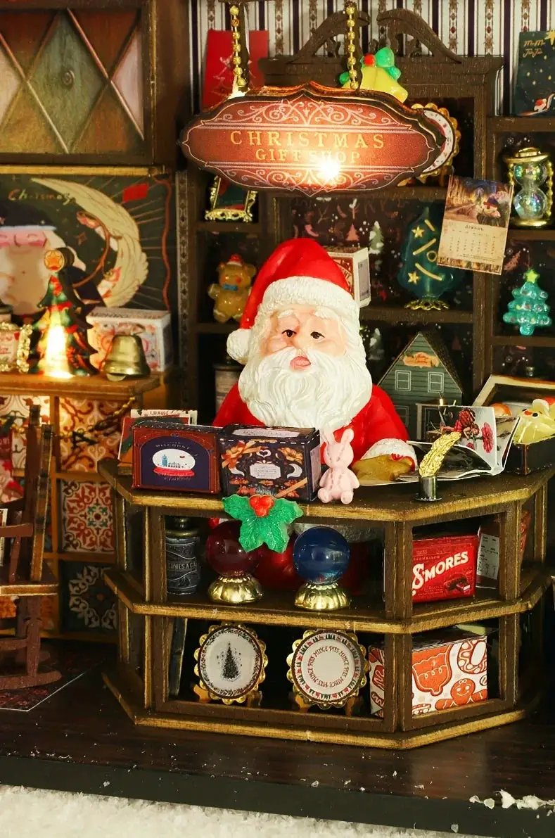Wooden Christmas House Mini Model Kit Handcrafted by House Of Avana