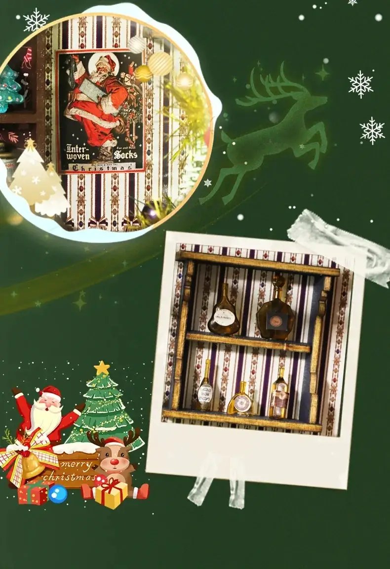 Wooden Christmas House Mini Model Kit Handcrafted by House Of Avana