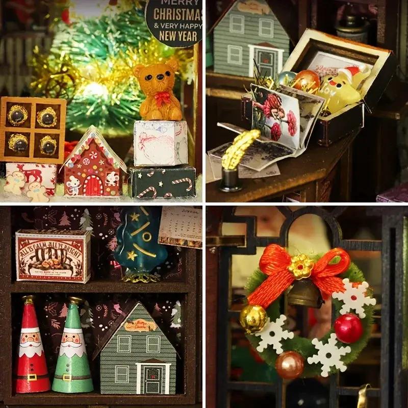 Wooden Christmas House Mini Model Kit Handcrafted by House Of Avana