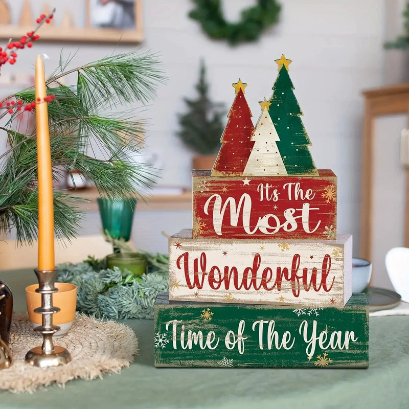 Wooden Christmas Tree Decoration with Layered Wooden Design by House Of Avana