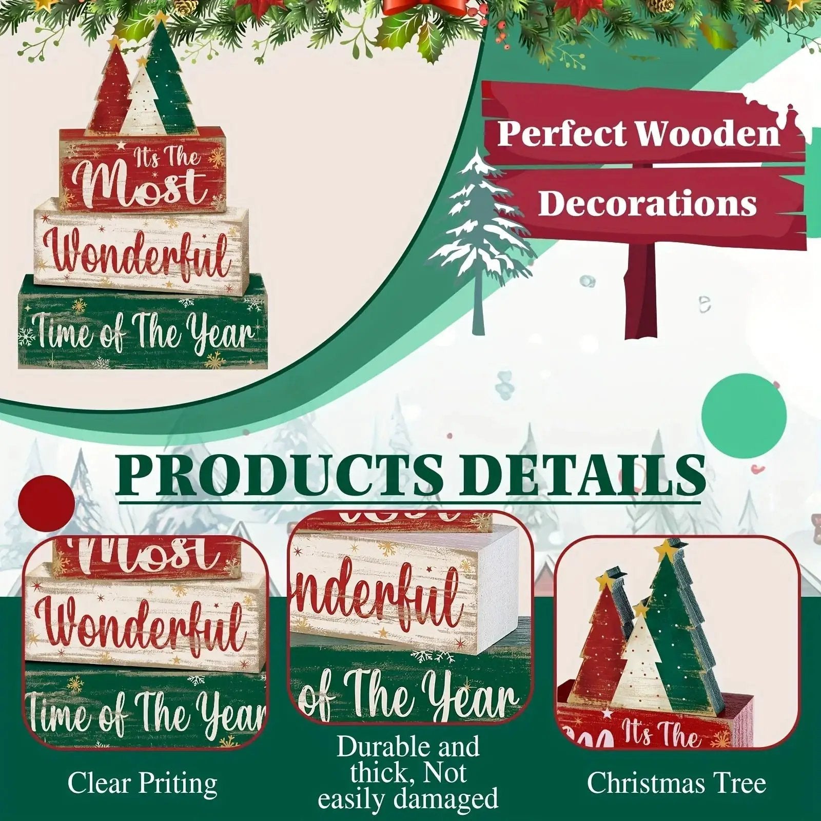Wooden Christmas Tree Decoration with Layered Wooden Design by House Of Avana