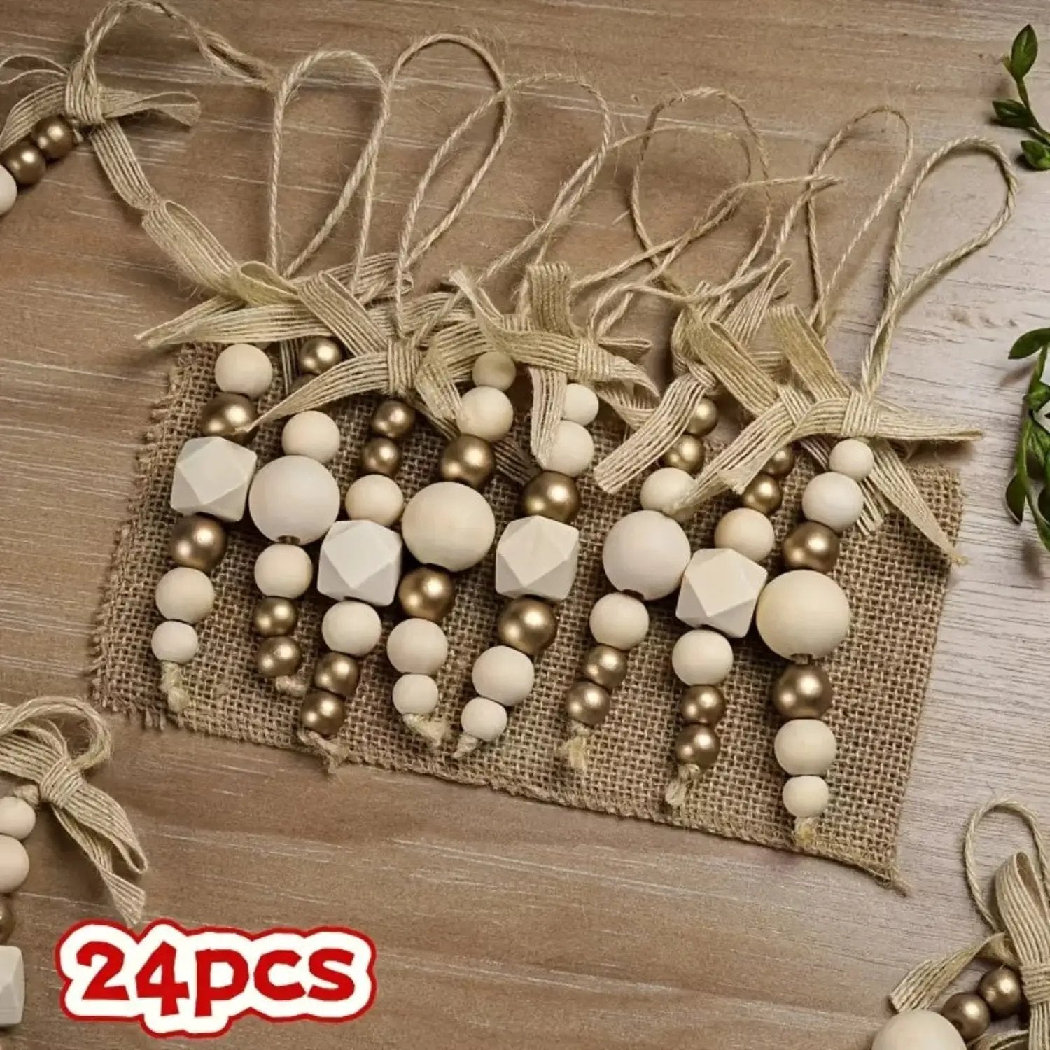 Wooden Christmas Tree Hanging Decor with Beads by House Of Avana