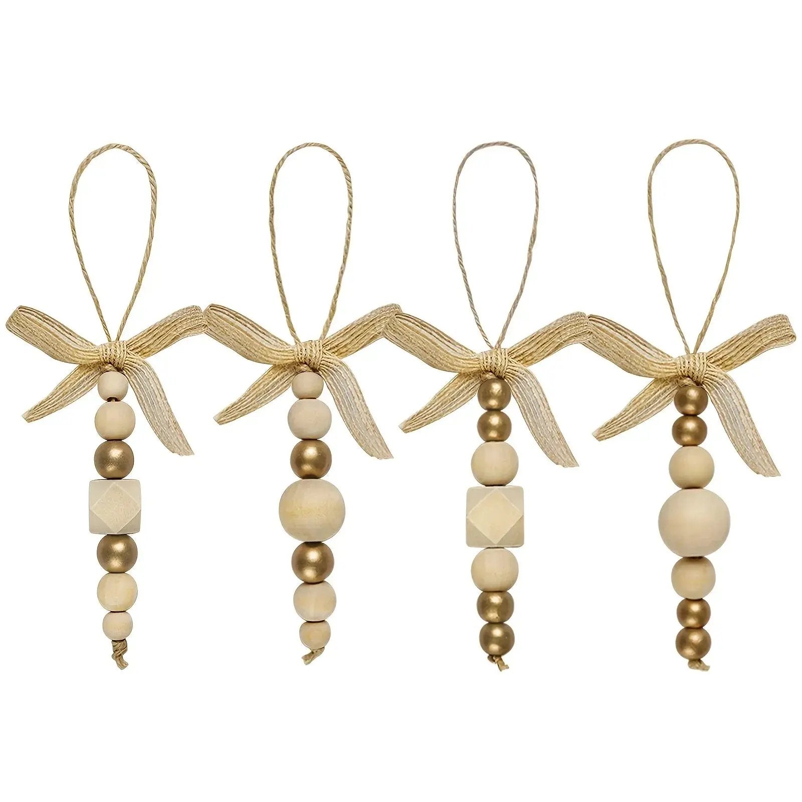 Wooden Christmas Tree Hanging Decor with Beads by House Of Avana