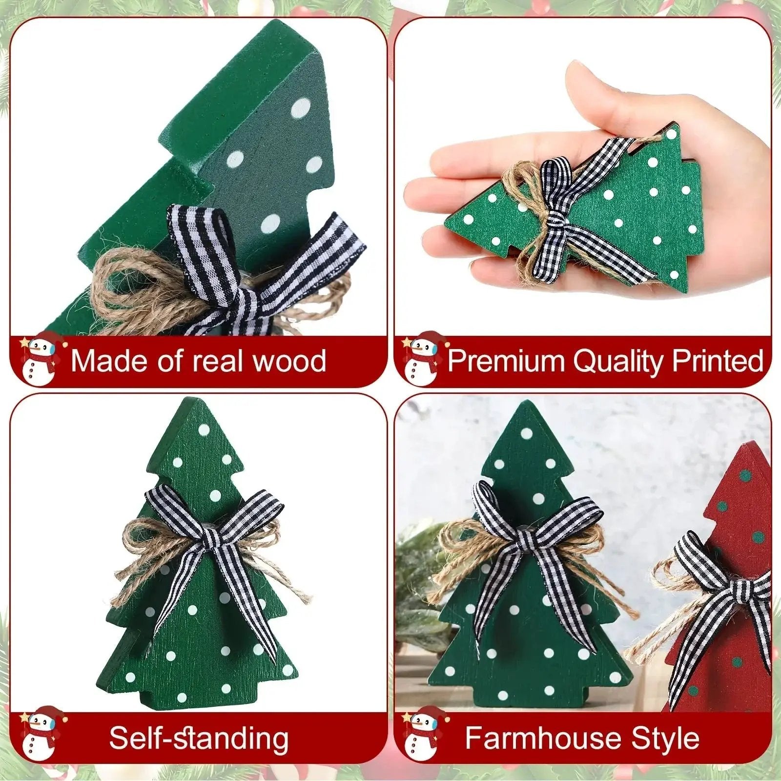 Wooden Christmas Tree Rustic Design with Natural Wood Finish by House Of Avana