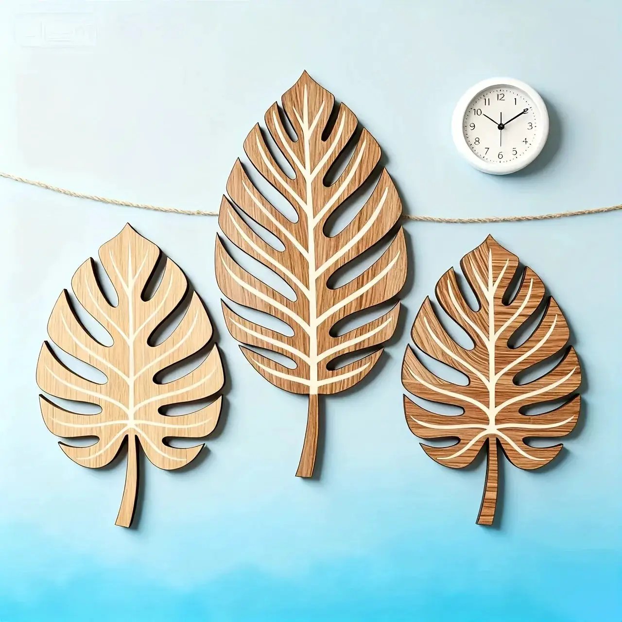 Wooden Christmas Wall Art Set of 3 Botanical Design Plaques by House Of Avana