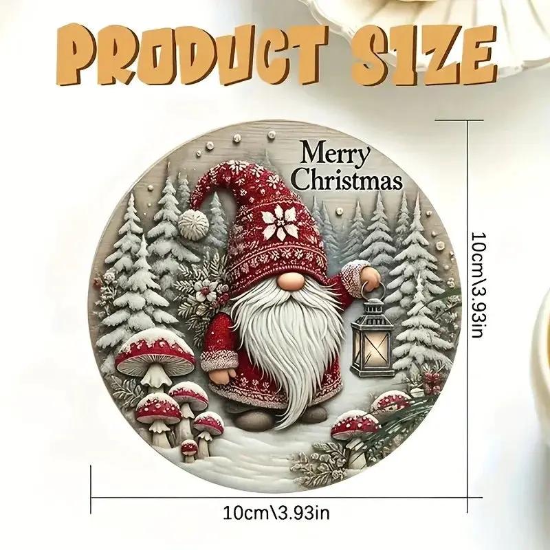 Wooden Coasters 6pc Set, Heat-Resistant Christmas Gnome Design by House Of Avana