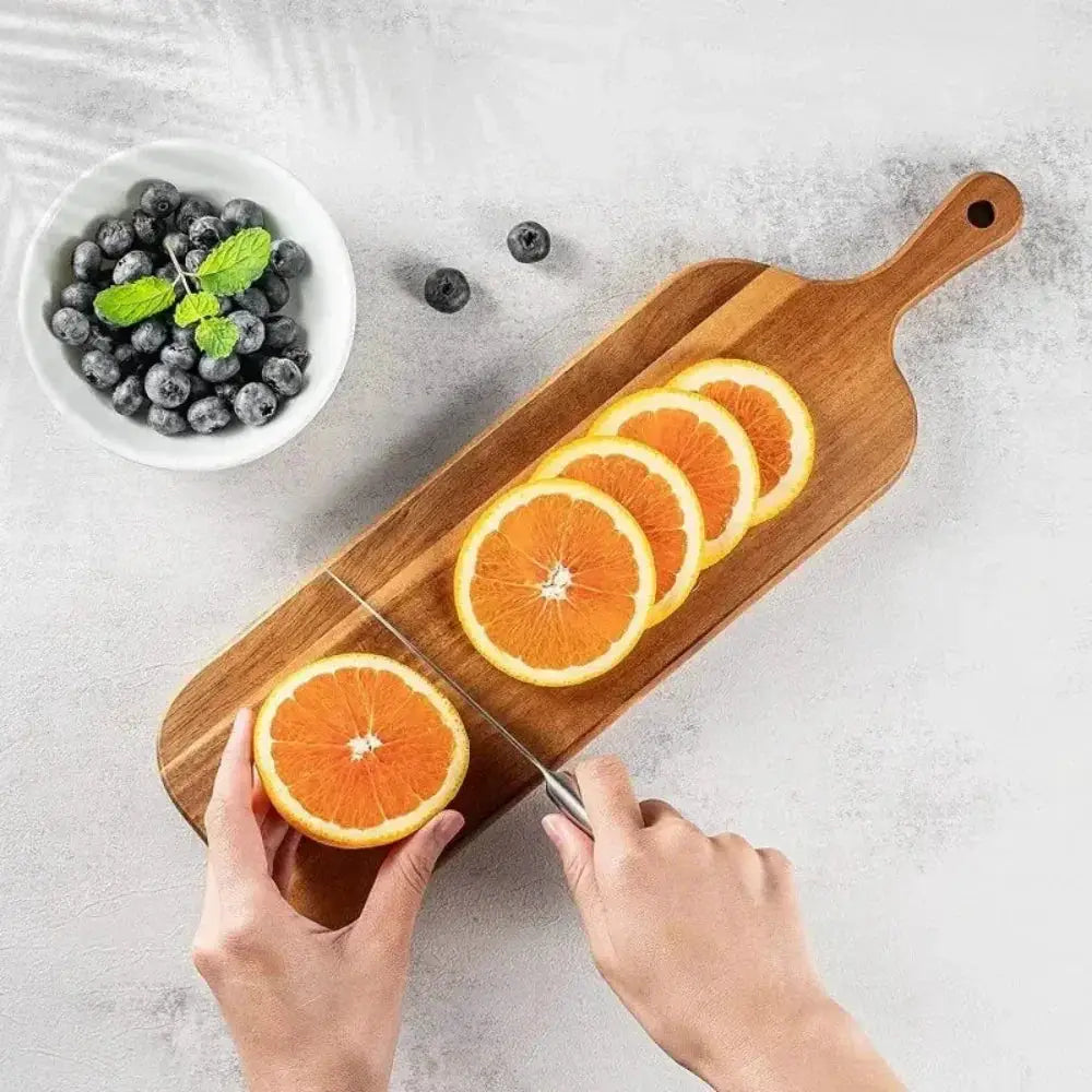 Wooden Cutting Board with Handle and Easy Grip Design by House Of Avana