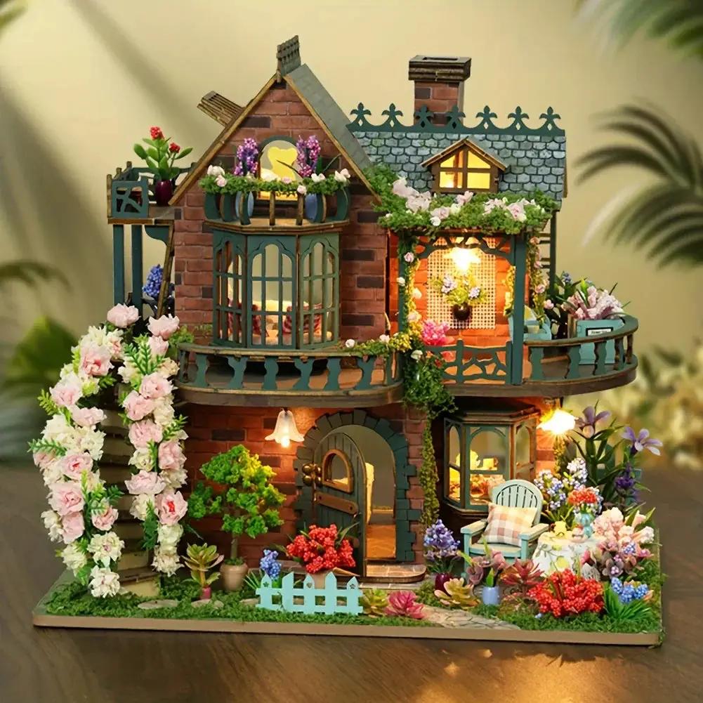 Wooden Dollhouse Kit with Forest Theme and Handmade Details by House Of Avana