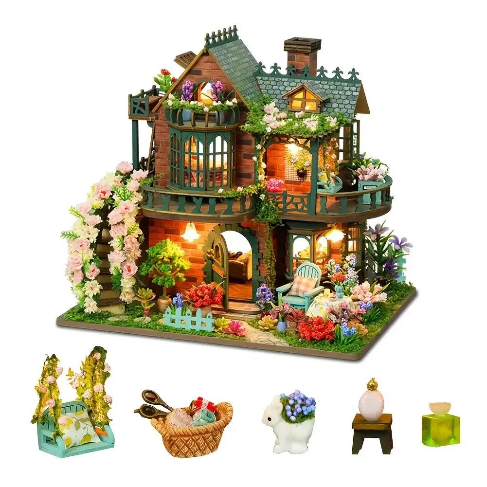Wooden Dollhouse Kit with Forest Theme and Handmade Details by House Of Avana