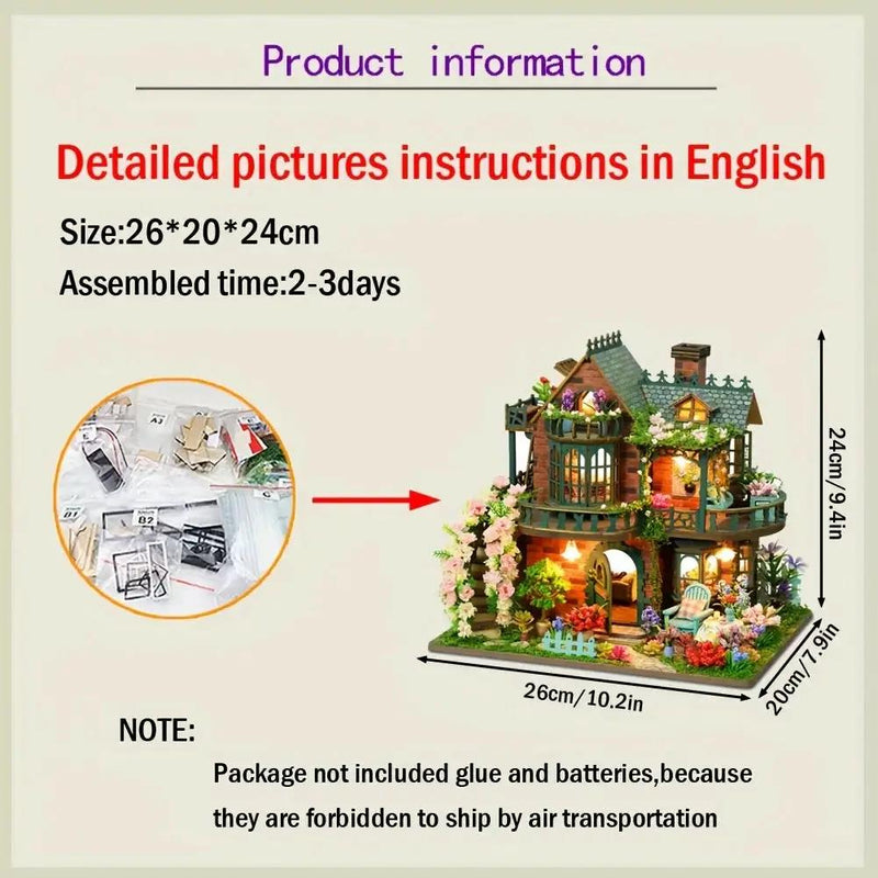 Wooden Dollhouse Kit with Forest Theme and Handmade Details by House Of Avana