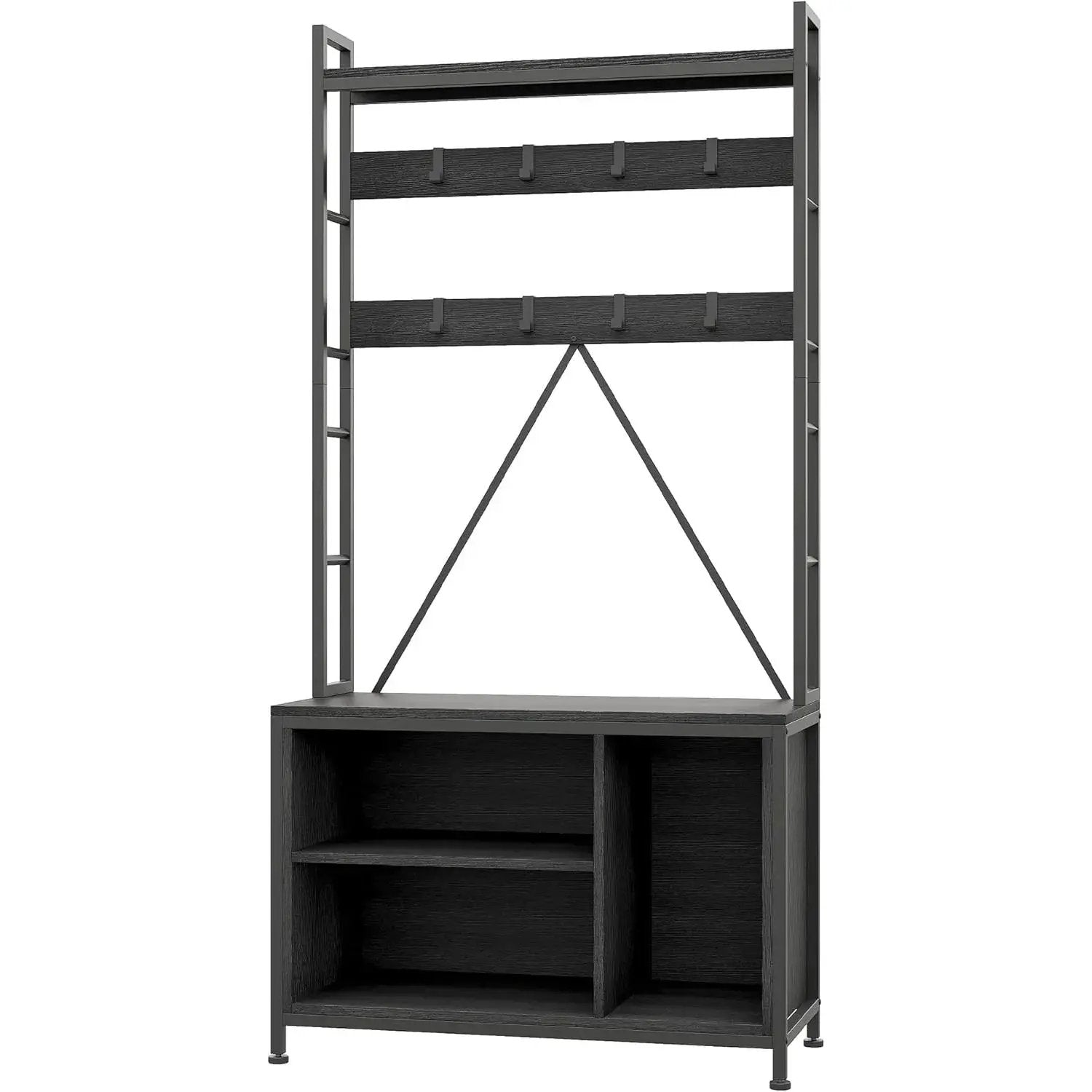 Wooden Hall Tree with Storage Bench and Coat Rack by House Of Avana