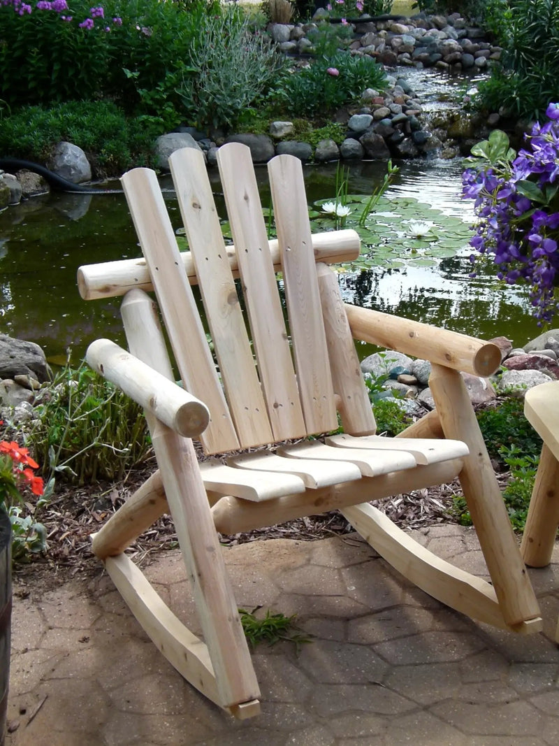 Rustic Outdoor Log Rocking Chair by Cedar Creek Rustic Furniture