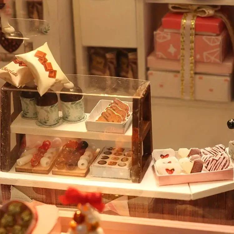 Wooden Miniature Coffee Shop Model House Handmade Wooden Decoration by House Of Avana
