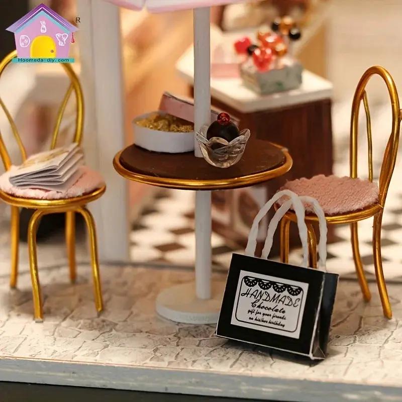Wooden Miniature Coffee Shop Model House Handmade Wooden Decoration by House Of Avana