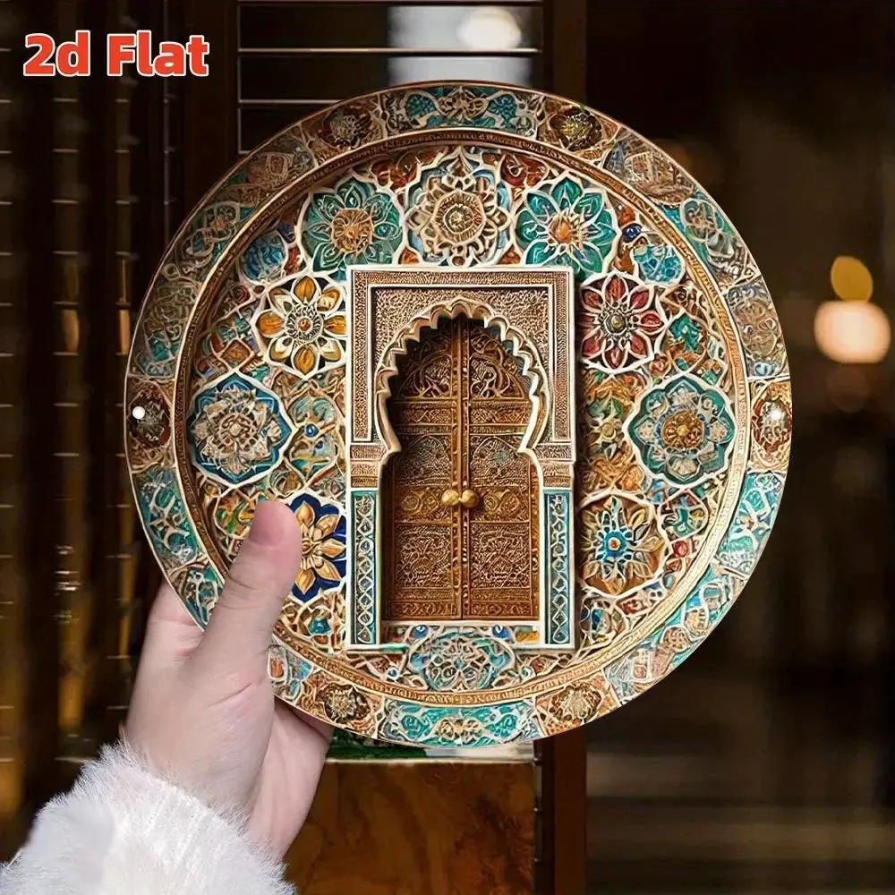 Wooden Moroccan Door Decor - Turquoise Arab Archway by House Of Avana