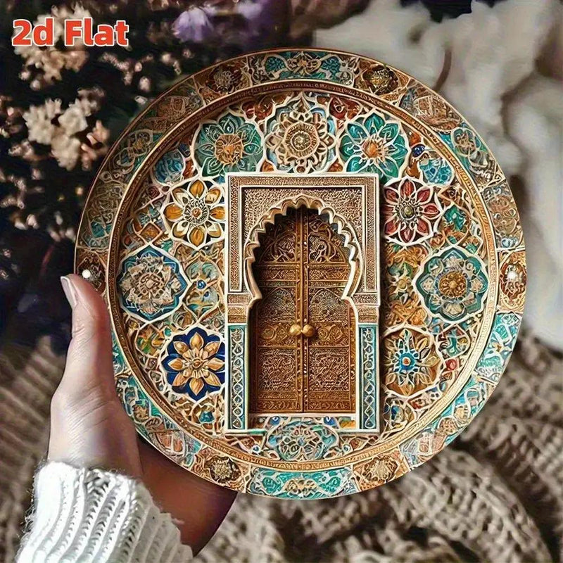 Wooden Moroccan Door Decor - Turquoise Arab Archway by House Of Avana