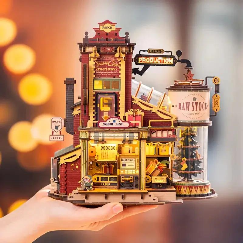 Wooden Music Box Dollhouse with Holiday Melody by House Of Avana