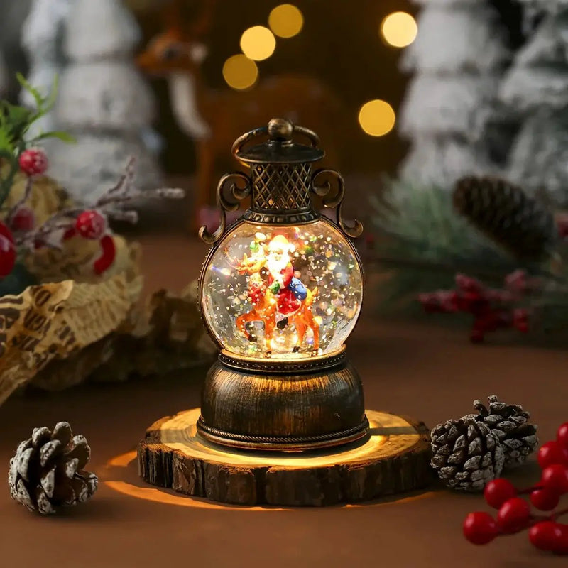 Wooden Music Box with Glowing Snowfall and USB Power by House Of Avana
