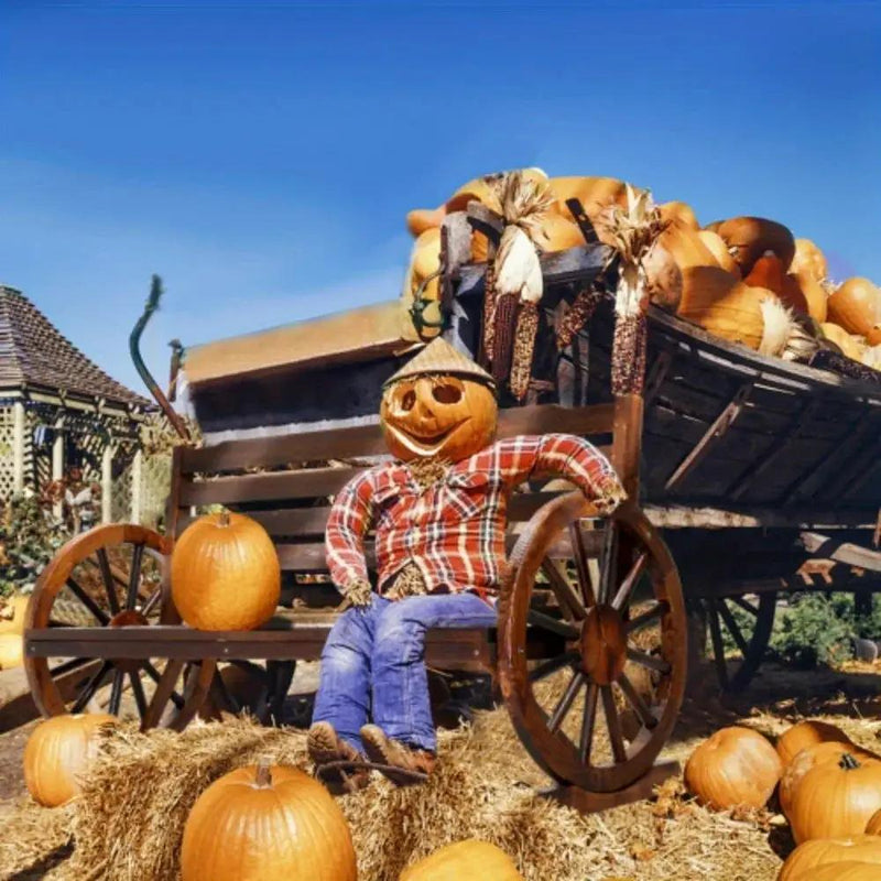 Wooden Outdoor Wheel - Shaped Bench, Wagon Slatted Seat, Weather Resistance, For 3 - Person, For Porch, Yard, Lawn And Garden, Rustic by House Of Avana