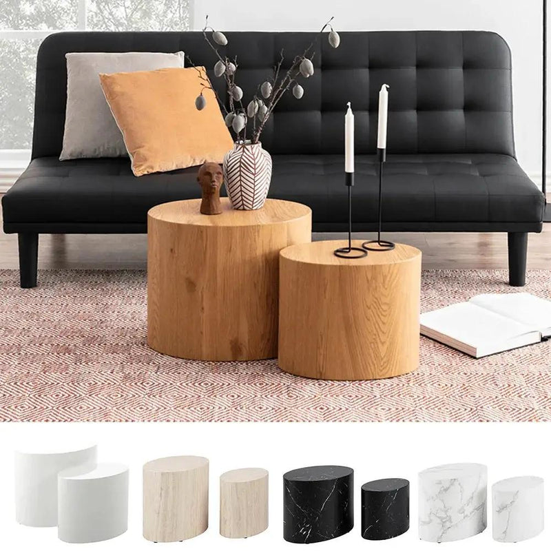 Wooden Oval Coffee Table Set with Multiple Colors by House Of Avana