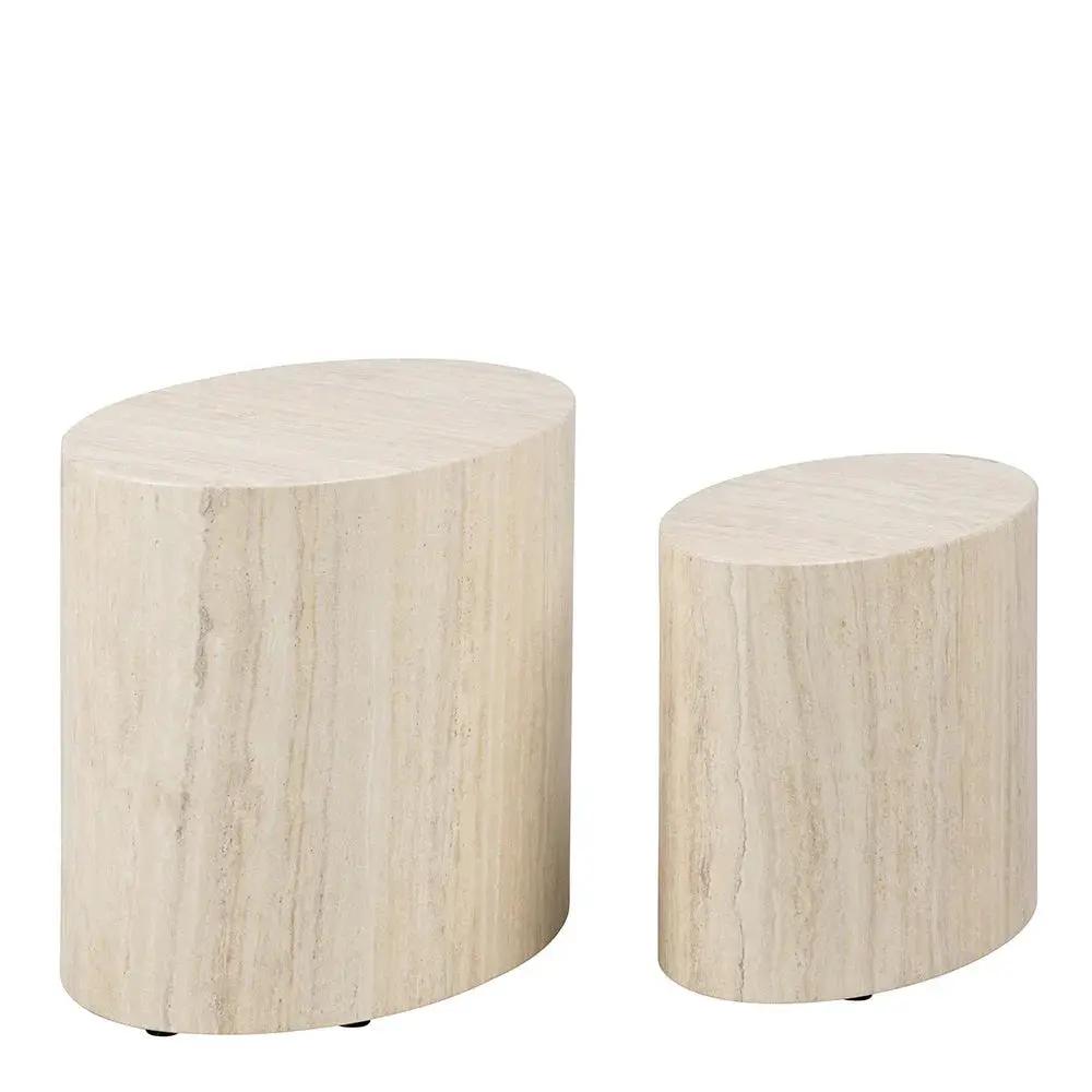 Wooden Oval Coffee Table Set with Multiple Colors by House Of Avana