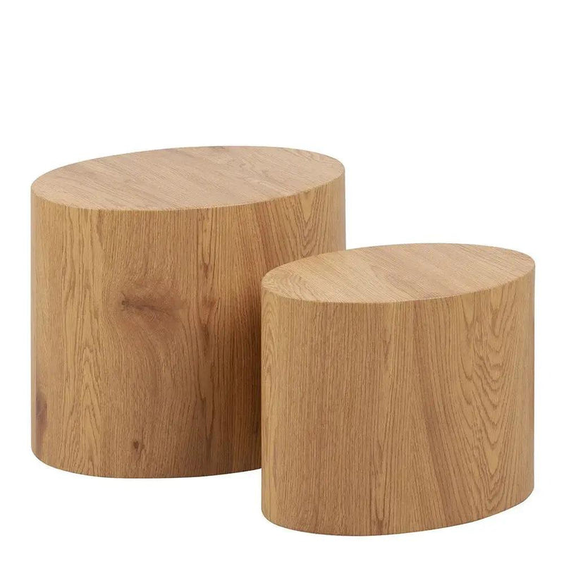 Wooden Oval Coffee Table Set with Multiple Colors by House Of Avana