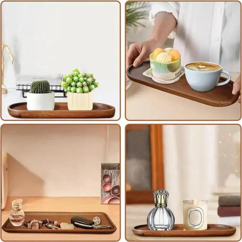 Wooden Serving Tray 11.5 x 4 Inch Oval Deli Board Cheese Plate by House Of Avana