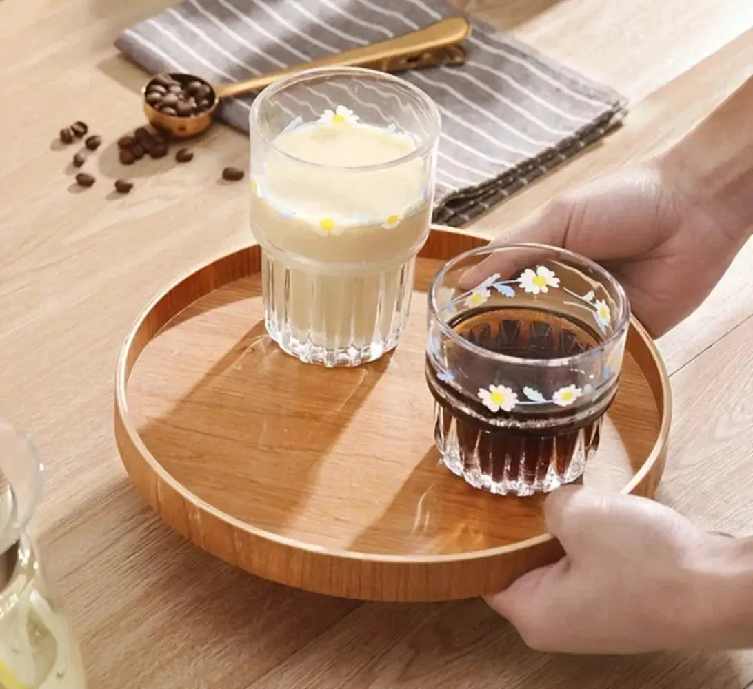 Wooden Serving Tray Round Natural Wood Platter by House Of Avana