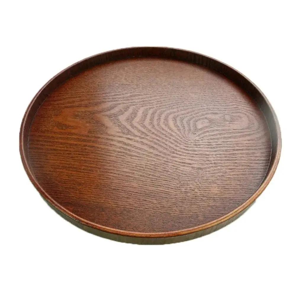Wooden Serving Tray Round Natural Wood Platter by House Of Avana
