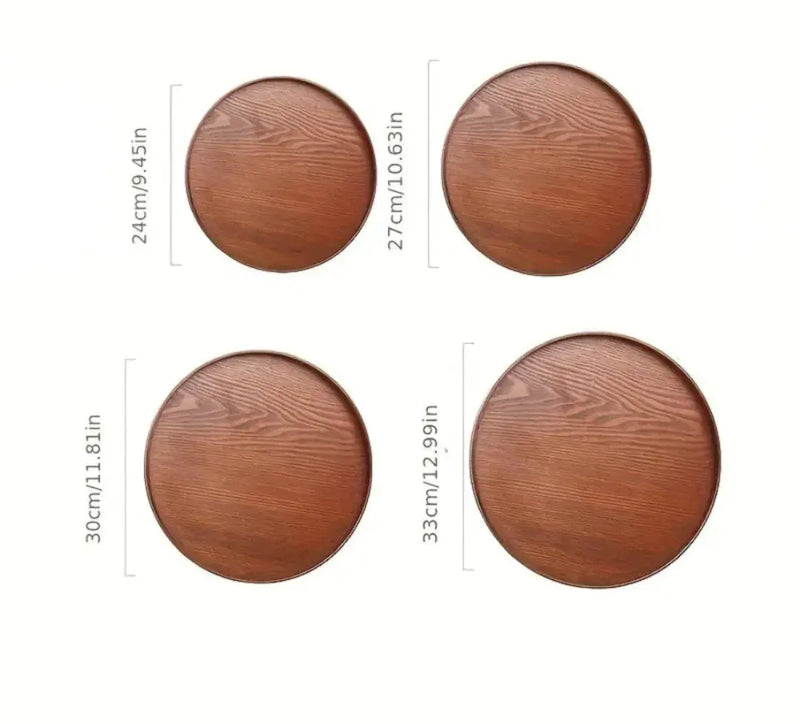Wooden Serving Tray Round Natural Wood Platter by House Of Avana