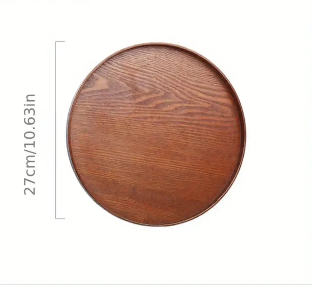 Wooden Serving Tray Round Natural Wood Platter by House Of Avana
