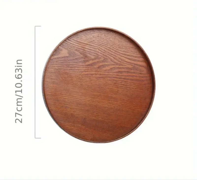 Wooden Serving Tray Round Natural Wood Platter by House Of Avana