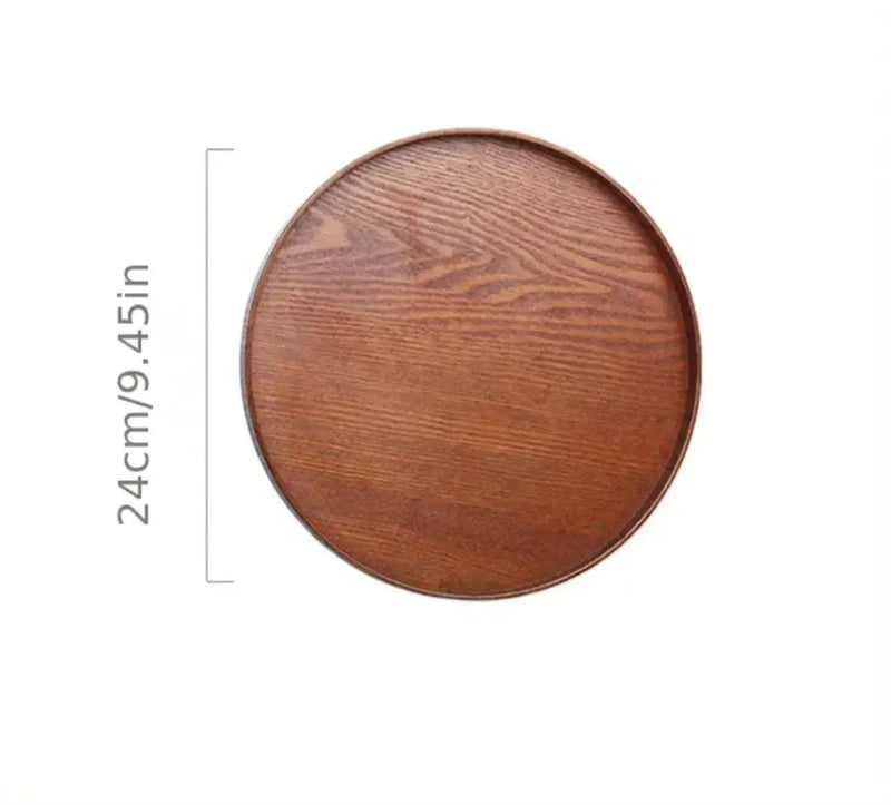 Wooden Serving Tray Round Natural Wood Platter by House Of Avana