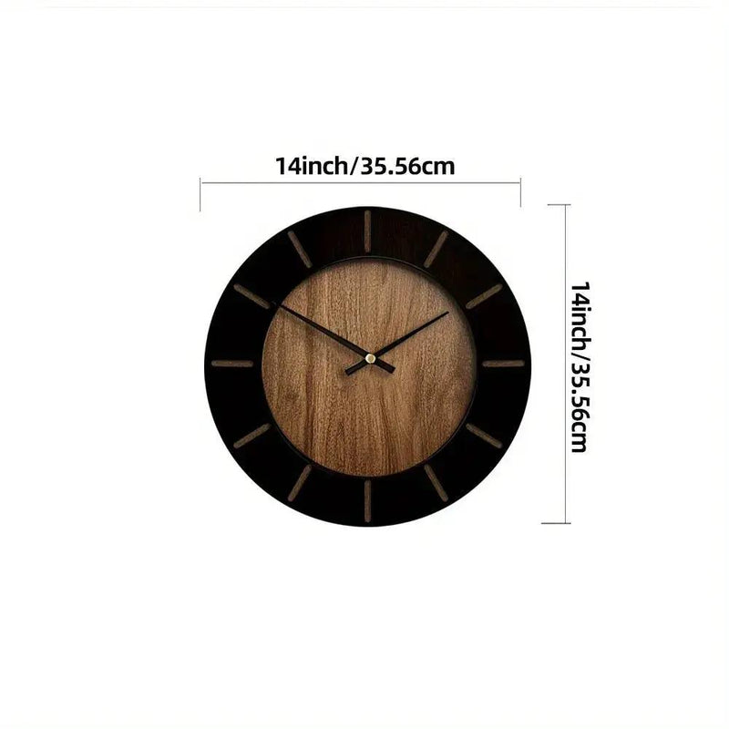 Wooden Silent Wall Clock with Vintage Design by House Of Avana